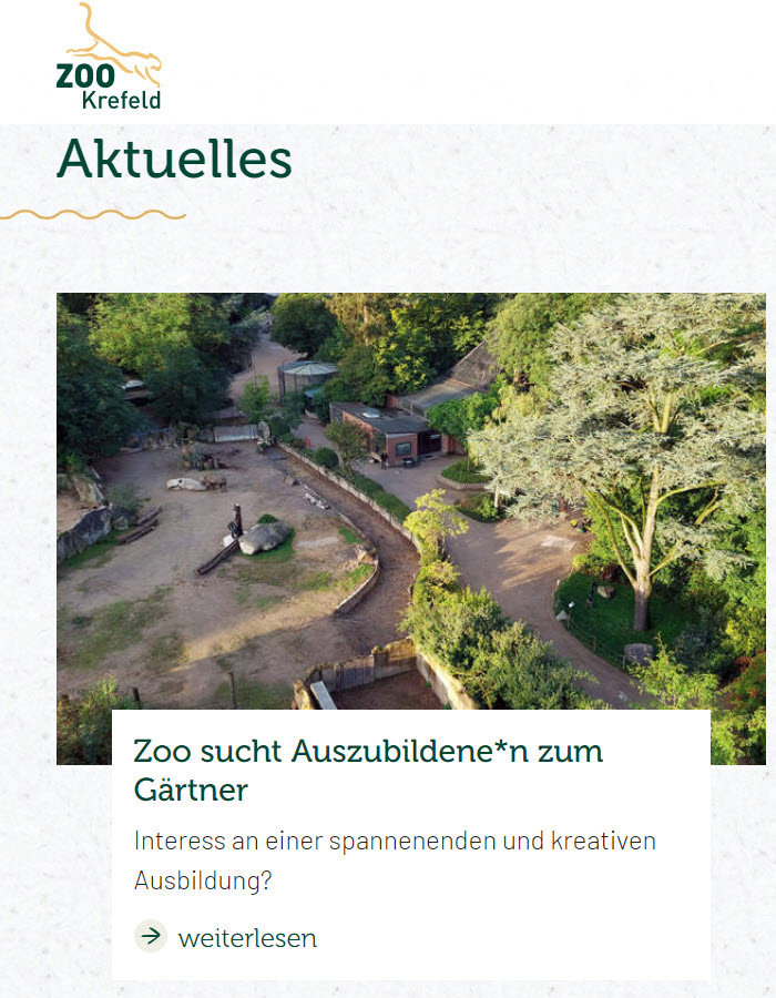 Zoo sucht "Auszubildene*n"